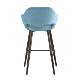Стул барный Саймон велюр пыльно-голубой