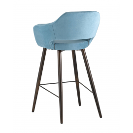 Стул барный Саймон велюр пыльно-голубой