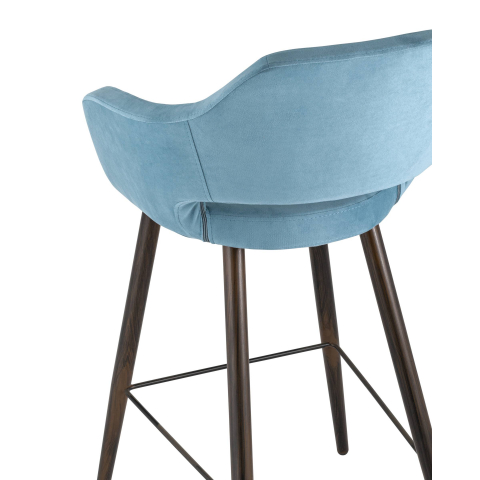 Стул барный Саймон велюр пыльно-голубой