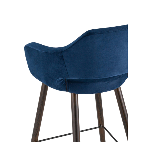 Стул барный Саймон велюр тёмно-синий