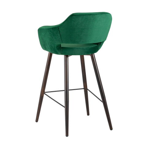 Стул барный Саймон велюр темно-зеленый