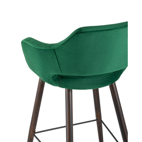 Стул барный Саймон велюр темно-зеленый