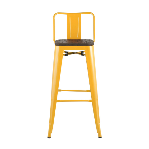 Стул барный TOLIX WOOD со спинкой желтый