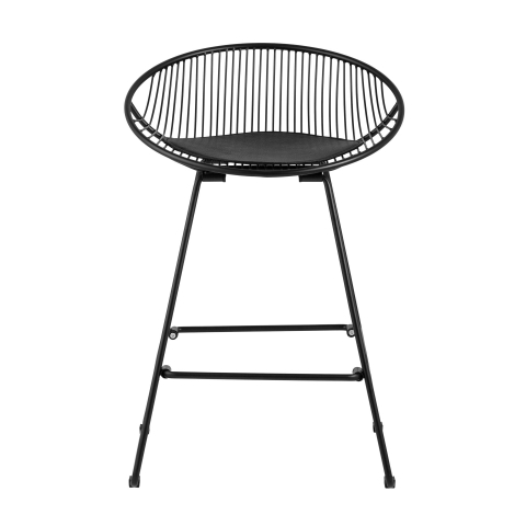 Стул полубарный UFO, черный, с черной подушкой 4 шт