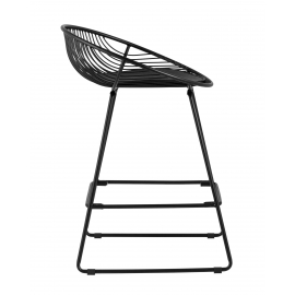 Стул полубарный UFO черный с черной подушкой