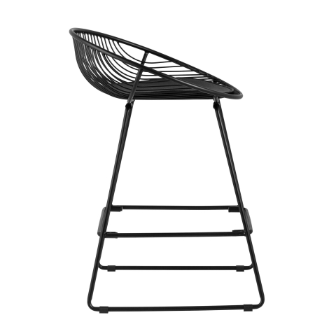 Стул полубарный UFO, черный, с черной подушкой 4 шт