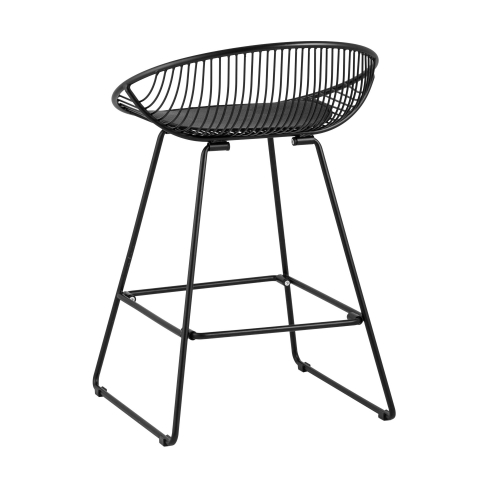 Стул полубарный UFO, черный, с черной подушкой 4 шт