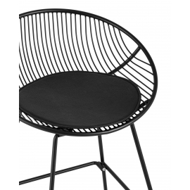 Стул полубарный UFO черный с черной подушкой