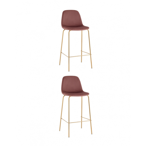 Стул барный Валенсия SN велюр пыльно-розовый золотые ножки 2 шт