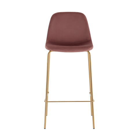 Стул барный Валенсия SN велюр пыльно-розовый золотые ножки 2 шт
