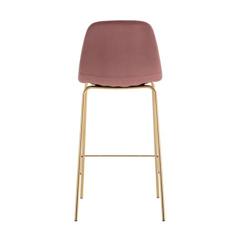 Стул барный Валенсия SN велюр пыльно-розовый золотые ножки 2 шт