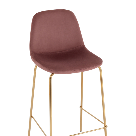 Стул барный Валенсия SN велюр пыльно-розовый золотые ножки 2 шт