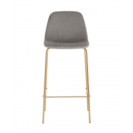 Стул барный Валенсия SN велюр серый золотые ножки