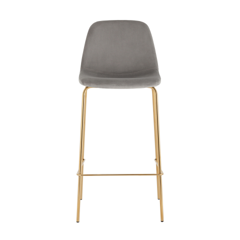 Стул барный Валенсия SN велюр серый золотые ножки