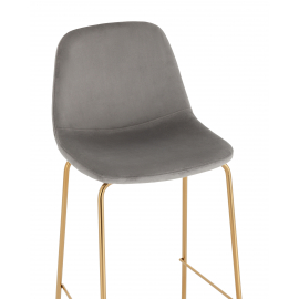 Стул барный Валенсия SN велюр серый золотые ножки