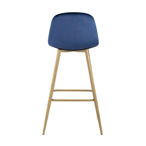 Стул барный Валенсия велюр синий ножки цвет дерево