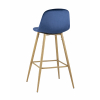 Стул барный Валенсия велюр синий ножки цвет дерево