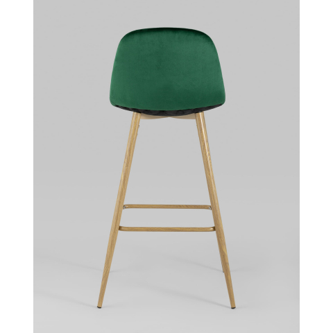 Стул барный Валенсия велюр зеленый ножки цвет дерево