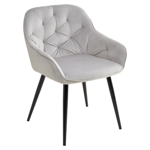 Стул BREEZE BLUVEL-03 LIGHT GREY, велюр/ черный каркас