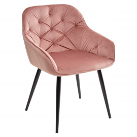 Стул BREEZE BLUVEL-52 PINK/ черный каркас, велюр