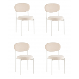 Стул Бриф SN велюр молочный каркас белый муар 4шт