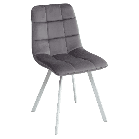 Стул CHILLI SQUARE G108-12 антрацит, обивка велюр / белый каркас