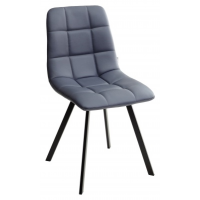 Стул CHILLI SQUARE HK017-09 экокожа серо-черничный / черный каркас