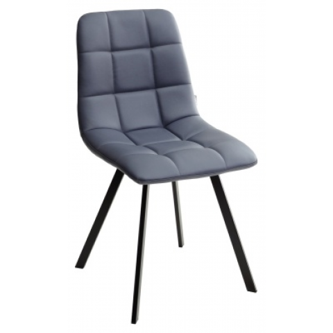 Стул CHILLI SQUARE HK017-09 экокожа серо-черничный / черный каркас