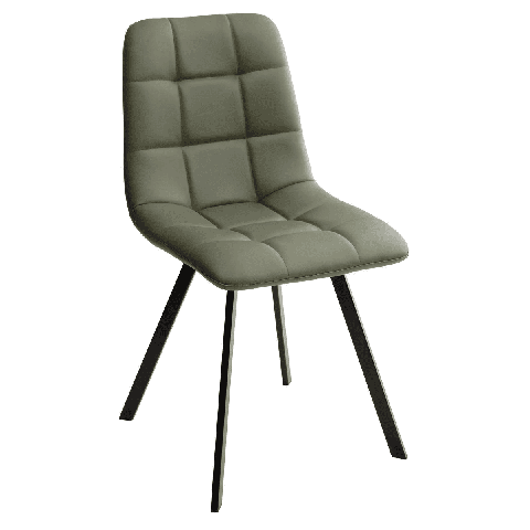 Стул CHILLI SQUARE HK017-22 обивка экокожа серо-эвкалиптовый / черный каркас