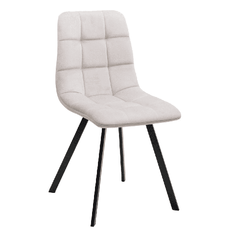 Стул CHILLI SQUARE G108-06 серебристо-серый, велюр/ черный каркас