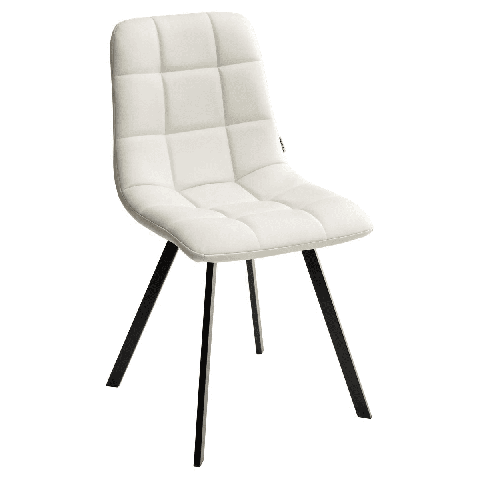 Стул CHILLI SQUARE HK017-01 экокожа светло-бежевая / черный каркас