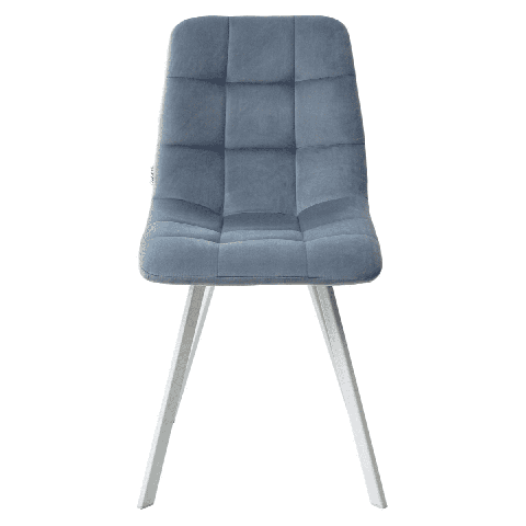 Стул CHILLI SQUARE G108-56 пудровый синий, ткань велюр / белый каркас