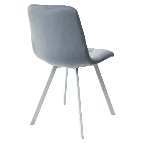 Стул CHILLI SQUARE G108-56 пудровый синий, ткань велюр / белый каркас