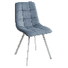 Стул CHILLI SQUARE G108-56 пудровый синий, ткань велюр / белый каркас