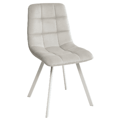 Стул CHILLI SQUARE G108-06 серебристо-серый, велюр / белый каркас