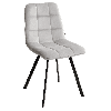 Стул CHILLI SQUARE BLUVEL-03 светло-серый, велюр / черный каркас