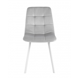 Стул Chilly велюр серебристый ножки белые