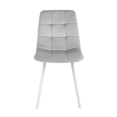Стул Chilly велюр серебристый ножки белые