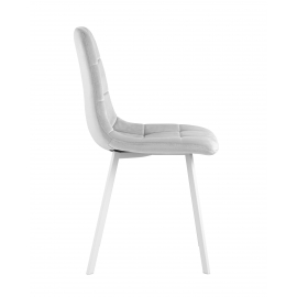 Стул Chilly велюр серебристый ножки белые