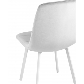 Стул Chilly велюр серебристый ножки белые