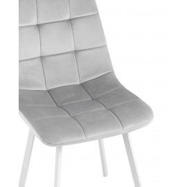 Стул Chilly велюр серебристый ножки белые