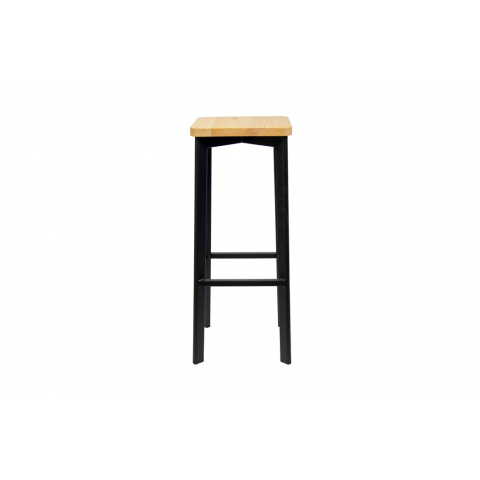 Барный табурет Дежавю С на металлическом каркасе с деревянным сиденьем