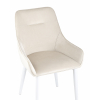 Стул Диана велюр кремовый ножки белые