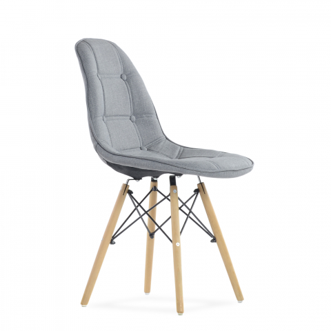 Мягкий стул Eames Soft светло-серая ткань