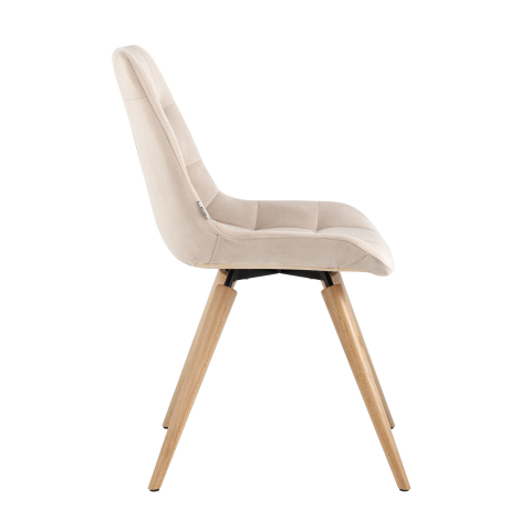 Стул Флекс на деревянных ножках велюр бежевый