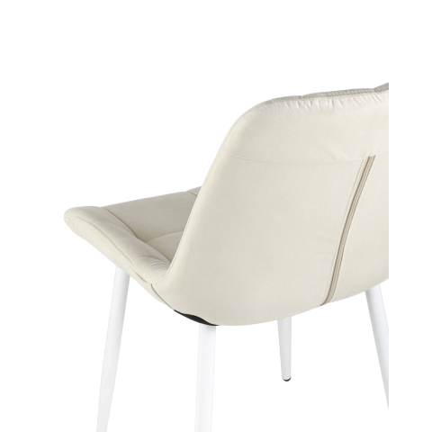 Стул Флекс велюр светло-бежевый белые ножки