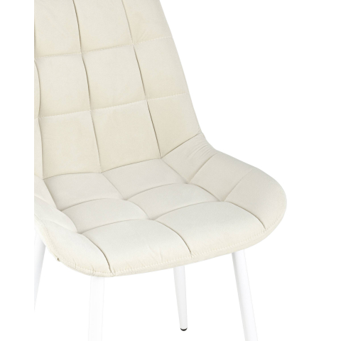 Стул Флекс велюр светло-бежевый белые ножки