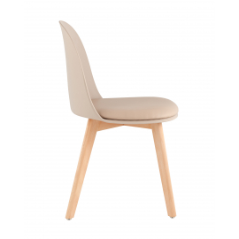 Стул Fog с подушкой бежевый деревянные ножки