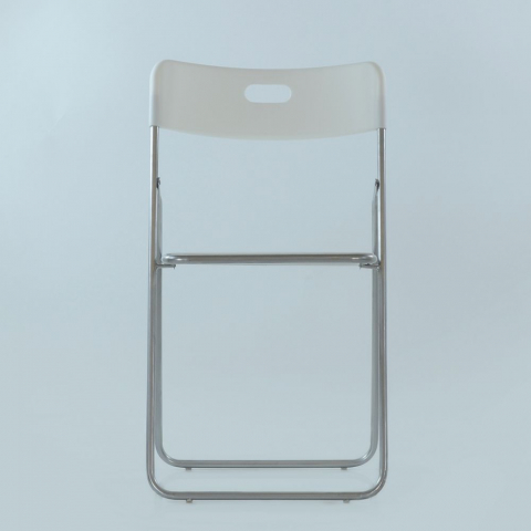 Складной стул Fold металлокаркас, пластик белый
