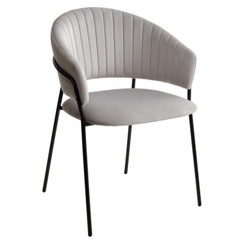 Стул ГЕММА, цвет H-09 Светло-серый, велюр / черный каркас